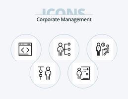 paquete de iconos de línea de gestión corporativa 5 diseño de iconos. trabajo. habilidades. gente. productividad. persona vector