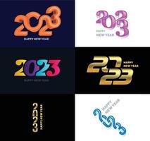 Big Collection of 2023 Happy New Year symbols Cover of business diary for 2023 with wishes vector