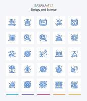 Creative Biology 25 Blue icon pack  Such As dna. medicine. dna. herb. alternative vector