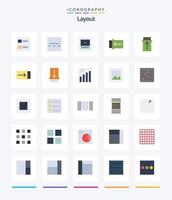 Creative Layout 25 Flat icon pack  Such As control. layout. wireframe. image. analytics vector