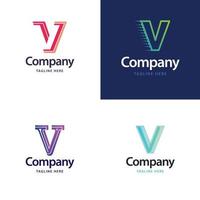 letra v diseño de paquete de logotipos grandes diseño de logotipos modernos y creativos para su negocio vector