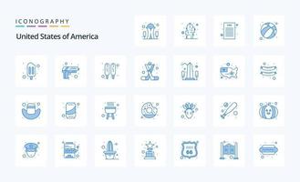 25 Usa Blue icon pack vector