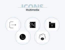 paquete de iconos de glifos multimedia 5 diseño de iconos. . ui . carpeta vector