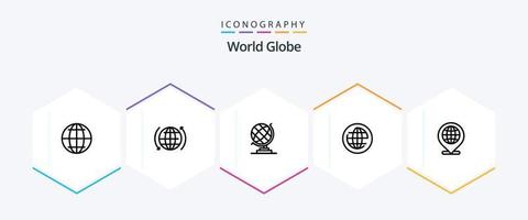 Globe 25 Line icon pack including location. globe. geography. global. globe vector