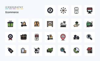 paquete de iconos de estilo lleno de línea de comercio electrónico 25 vector