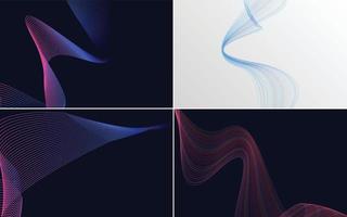 Wave curve abstract vector background pack for a sleek and modern design