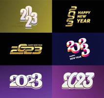 Big Set of 2023 Happy New Year logo text design 2023 number design template vector