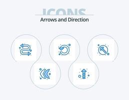 Arrow Blue Icon Pack 5 Icon Design. up left. direction. watch kit. arrow. rotate vector