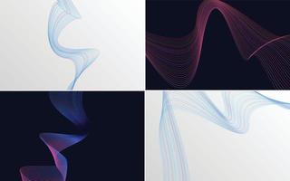 Add a modern touch to your presentation with this wave curve abstract vector background pack