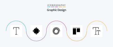 Design Glyph 5 Icon Pack Including . align. caps vector