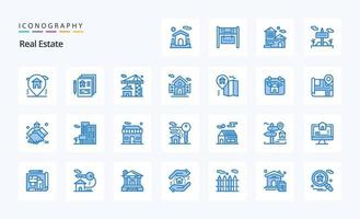 25 Real Estate Blue icon pack vector