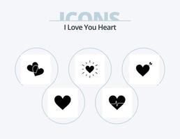 paquete de iconos de glifos de corazón 5 diseño de iconos. . corazón. favoritos flecha. amar vector