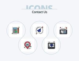 contáctenos paquete de iconos llenos de línea 5 diseño de iconos. . mensaje. desaparecido. bandeja de entrada. computadora portátil vector