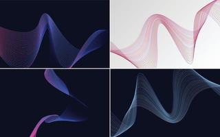 Collection of geometric minimal lines pattern set vector