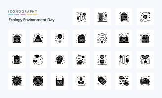25 Ecology Solid Glyph icon pack vector