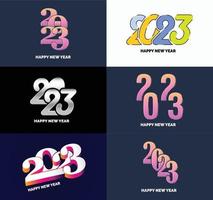 Big Set of 2023 Happy New Year logo text design 2023 number design template vector