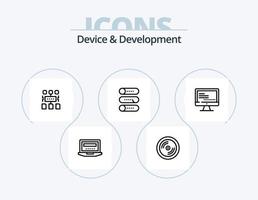 Device And Development Line Icon Pack 5 Icon Design. battery . website. mobile . print. blueprint vector