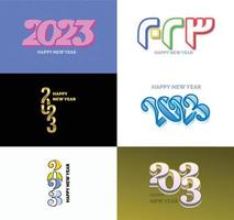 Big Set of 2023 Happy New Year logo text design 2023 number design template vector