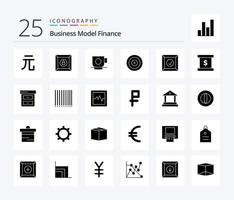 Finance 25 Solid Glyph icon pack including business. delivered. cup. box. goal vector