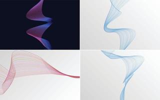 use estos fondos abstractos de líneas ondulantes para crear diseños únicos vector