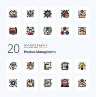 20 Product Management Line Filled Color icon Pack like business performance method project performance management scale vector