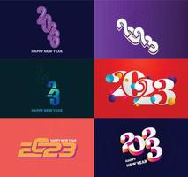 Big Collection of 2023 Happy New Year symbols Cover of business diary for 2023 with wishes vector