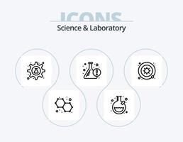 paquete de iconos de línea científica 5 diseño de iconos. ciencia. idea. ciencia. creativo. ciencia vector