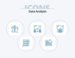 Data Analysis Blue Icon Pack 5 Icon Design. data. analytics. indicator. network. cloud network vector