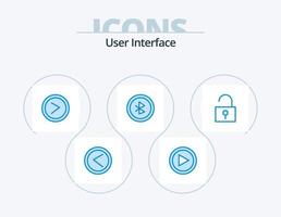 User Interface Blue Icon Pack 5 Icon Design. user interface. lock. arrow. user interface. bluetooth vector