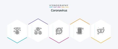 Coronavirus 25 Line icon pack including medical. antivirus. user. virus. disease vector