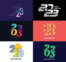 Big Set of 2023 Happy New Year logo text design 2023 number design template vector