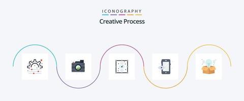 paquete de iconos flat 5 de proceso creativo que incluye . proceso. proceso. creativo. proceso vector