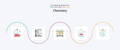 paquete de iconos de química plana 5 que incluye química. química. fórmula. cubilete. tubos vector