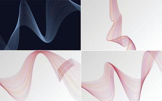 Wave curve abstract vector backgrounds for a contemporary and clean design