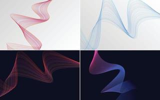 Collection of geometric minimal lines pattern set vector