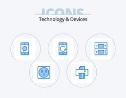 Devices Blue Icon Pack 5 Icon Design. games. console. message. mobile. communication vector