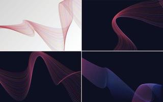 Set of 4 vector line backgrounds to add a stylish touch to your designs