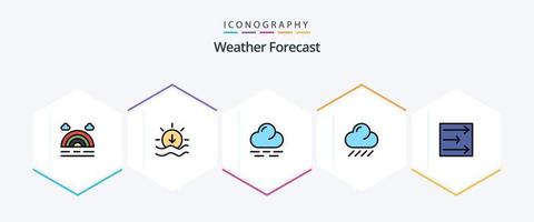 Weather 25 FilledLine icon pack including . . weather. wind. arrow vector