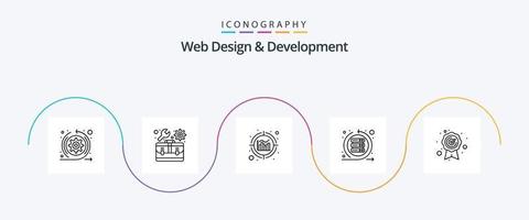 Web Design And Development Line 5 Icon Pack Including quality assurance. server. analytics. sprint. iteration vector