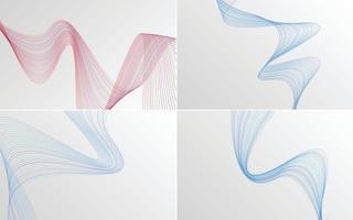 Collection of geometric minimal lines pattern set vector