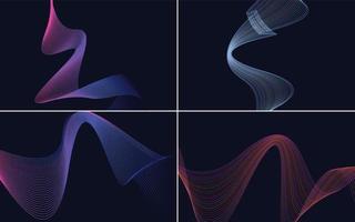 Set of 4 vector line backgrounds to add a professional edge to your designs