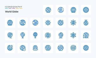 25 Globe Blue icon pack vector