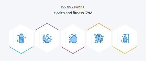 Gym 25 Blue icon pack including punching. bag. gym. stopwatch. gym vector