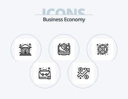 Economy Line Icon Pack 5 Icon Design. dollar. graph. data. dollar. analysis vector