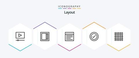 Layout 25 Line icon pack including . line. website. layout. wireframe vector