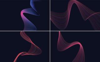 Use these geometric wave pattern backgrounds to add visual appeal to your projects vector