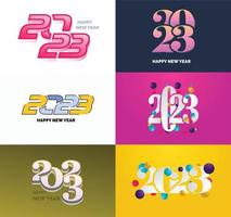 Big Set of 2023 Happy New Year logo text design 2023 number design template vector