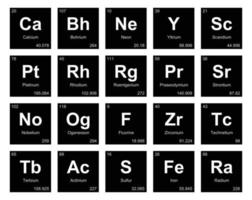 20 Preiodic table of the elements Icon Pack Design vector