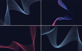 Collection of geometric minimal lines pattern set vector