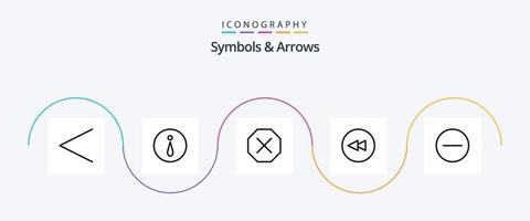 paquete de iconos de línea 5 de símbolos y flechas que incluye . denegado. esconder. círculo vector